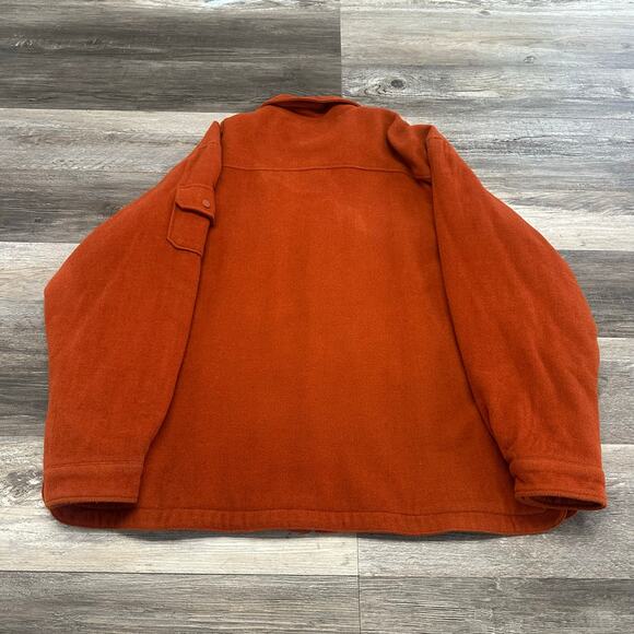 Vintage American Eagle Orange XL Wool Acrylic Snap Button Sherpa Lined Jacket - Picture 9 of 10